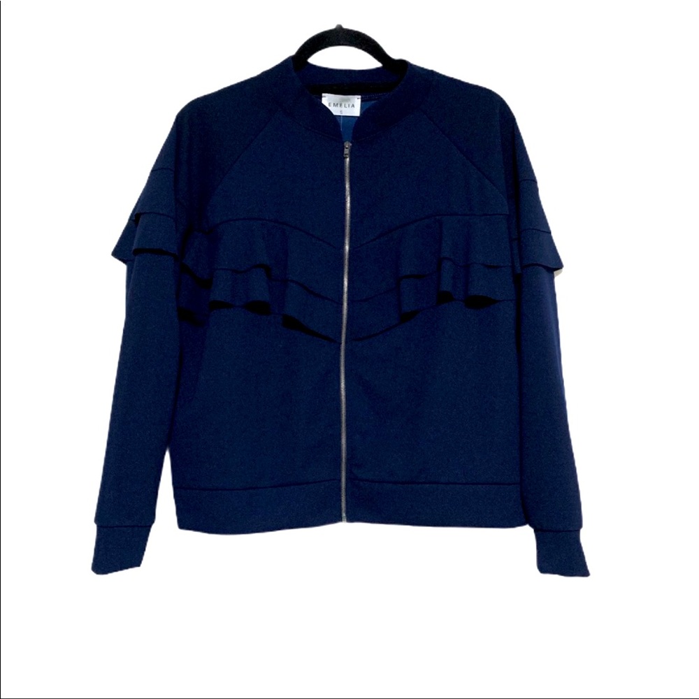 Emelia navy ruffle jacket